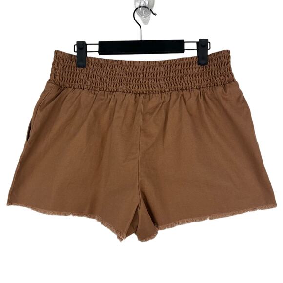 NWT Wild Fable High Waisted Elastic Pull On Shorts in Cognac Brown Size Medium - Picture 3 of 7